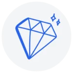 Icône diamant représentant l'offre Kapty pour transformer un site web en outil de conversion